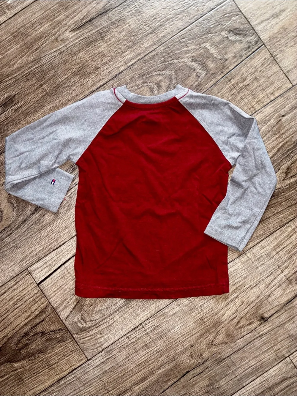Tommy Hilfiger Red & Gray Raglan Long Sleeve Tee